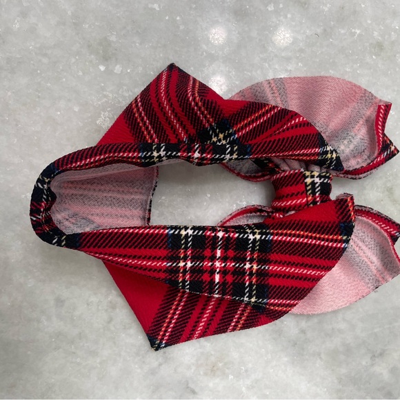 Red Tartan Headband Bow - Picture 4 of 4